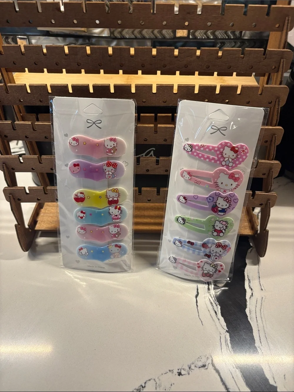 Hello Kitty Colorful Kids Snap Hair Clips - Pink Purple Blue Green